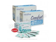 INNOFINE Comfort Insulin Pen Needles 6MM x 31G x 0.25 (20's x 5) 2 BOXES - FREE Alcohol Swab 100's